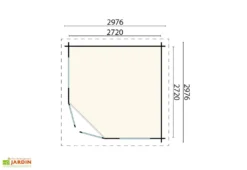 Abri De Jardin En Bois D’épicéa Brut Carmen – 8,82 M² -Refuge Jardin plan dimensions abri jardin carmen