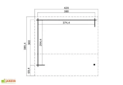 Abri De Jardin Ouvert En Bois D’épicéa Brut Kirian 300 – 11,4 M² -Refuge Jardin plan dimensions abri jardin ouvert bois kirian 300