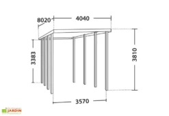 Carport Camping-Car Bois Traité Autoclave (802x404) -Refuge Jardin plan dimensions carport bois