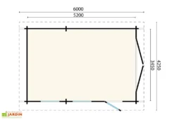 Garage De Jardin En Bois D’épicéa Brut Keith Flat – 25,5 M² -Refuge Jardin plan dimensions garage jardin bois keith 1