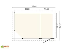 Pavillon De Jardin En Bois D’épicéa Brut Alfred – 14,39 M² -Refuge Jardin plan dimensions pavillon jardin bois alfred