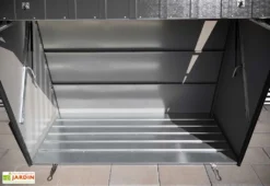 Abri à Vélos En Acier Galvanisé Anthracite 1,74 M² -Refuge Jardin plancher abri velos metal trimetals