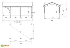 Carport En Épicéa Traité Et Lamellé Collé 361x606x299cm Nevada 11 Carport En Épicéa Traité Et Lamellé Collé 361x606x299cm Nevada -Refuge Jardin plans carport nevada