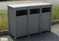 Poubelle De Tri Sélectif Extérieure En Composite Polymab Recyclé – 3 Bacs