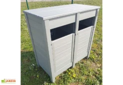 Poubelle De Tri Sélectif Extérieure En Composite Polymab Recyclé – 2 Bacs