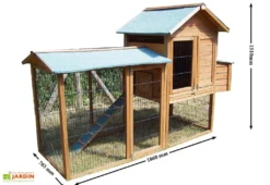 Poulailler Pavilly (0,9x2,3x1,5) -Refuge Jardin poulailler bois pavilly 227x94cm 1