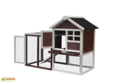 Poulailler En Bois Bicolore Standard 2-3 Poules (120 X 65 X 90 Cm)