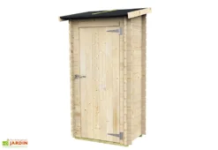 Abri De Jardin Adossable En Bois De Pin Brut Arturo - 98 X 64 X 188 Cm