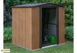 Refuge Jardin -Refuge Jardin remise jardin metal imitation bois