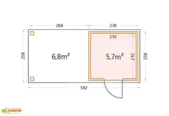 Abri De Jardin En Métal Avec Auvent Open Lounge Anthracite – 12,5 M² -Refuge Jardin schema abri jardin auvent open lounge 12m2