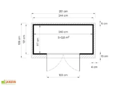 Abri De Jardin En Bois De Sapin Traité Skur 2 – 3,17 M² -Refuge Jardin schema abri jardin bois skur 3m2