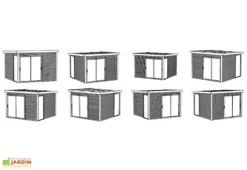 Solid Abri De Jardin En Bois D’épicéa Brut Avec Auvent - Sagres 21,14 M² -Refuge Jardin schema configurations studio jardin solid sagres