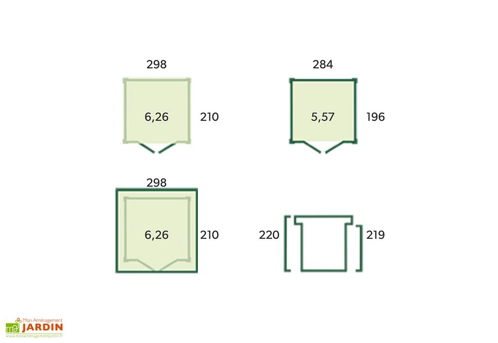 Abri De Jardin En Bois D’épicéa Brut 26 Mm – 6,2 M² 3 Abri De Jardin En Bois D’épicéa Brut 26 Mm – 6,2 M² – Image 3
