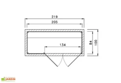 Coffre De Rangement Bois Pour Vélos 84x205 -Refuge Jardin schema dimensions armoire jardin weka