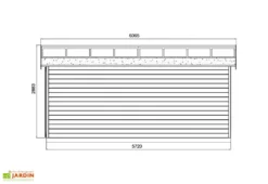 Solid Garage En Bois De Pin Brut Avec Porte Motorisée - Torino 20,9 M² -Refuge Jardin schema garage bois porte motorisee torino