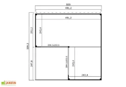Studio De Jardin En Bois 25 M² Ep. 44 Mm – Doméo 6 Plus + Terrasse -Refuge Jardin studio jardin habitable bois domeo 6 plus v2 25m2 plan