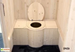 Toilettes Sèches Extérieures En Bois 120 X 105 X 215 Cm - Ventarèl -Refuge Jardin toilettes seches deux bacs
