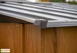 Abri De Jardin En Acier Galvanisé Imitation Bois 4 M² -Refuge Jardin toit tole abri jardin acier galvanise imitation bois 4m