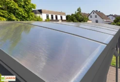 Carport Simple En Aluminium Et Polycarbonate Anthracite - 15,15 M² -Refuge Jardin toiture polycarbonate carport aluminium